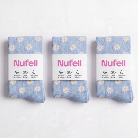 Light Blue With Flowers | 3 Pack