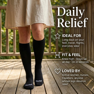 Black | Daily Relief Compression Socks