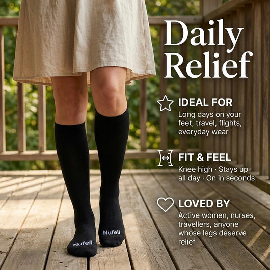 Black | Daily Relief Compression Socks