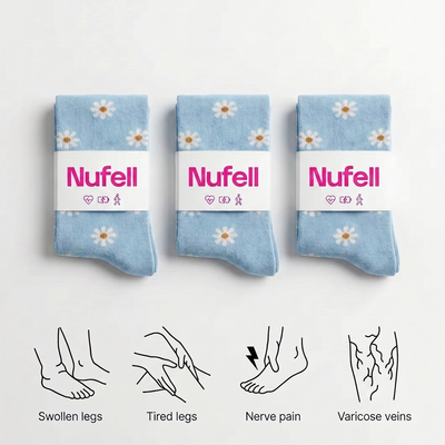 Light Blue/Flowers | Daily Relief Compression Socks