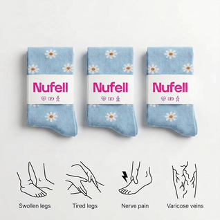 Light Blue With Flowers | 3 Pack