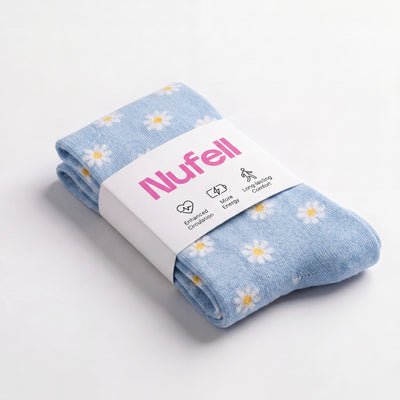 Light Blue/Flowers