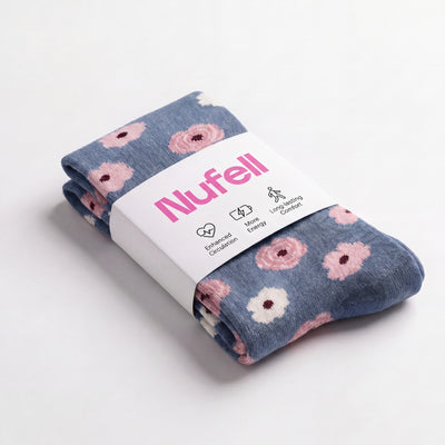 Blue/Flowers | Daily Relief Compression Socks